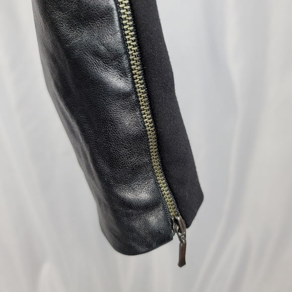 NEW Danier Peak Lapel Blazer Zippered Cuff Italian Leather Trim Size Small - Picture 8 of 11